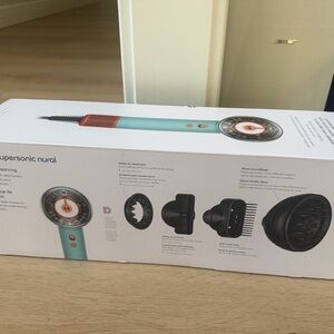 Brand new Dyson turquoise and copper Supersonic Nural hair dryer set
